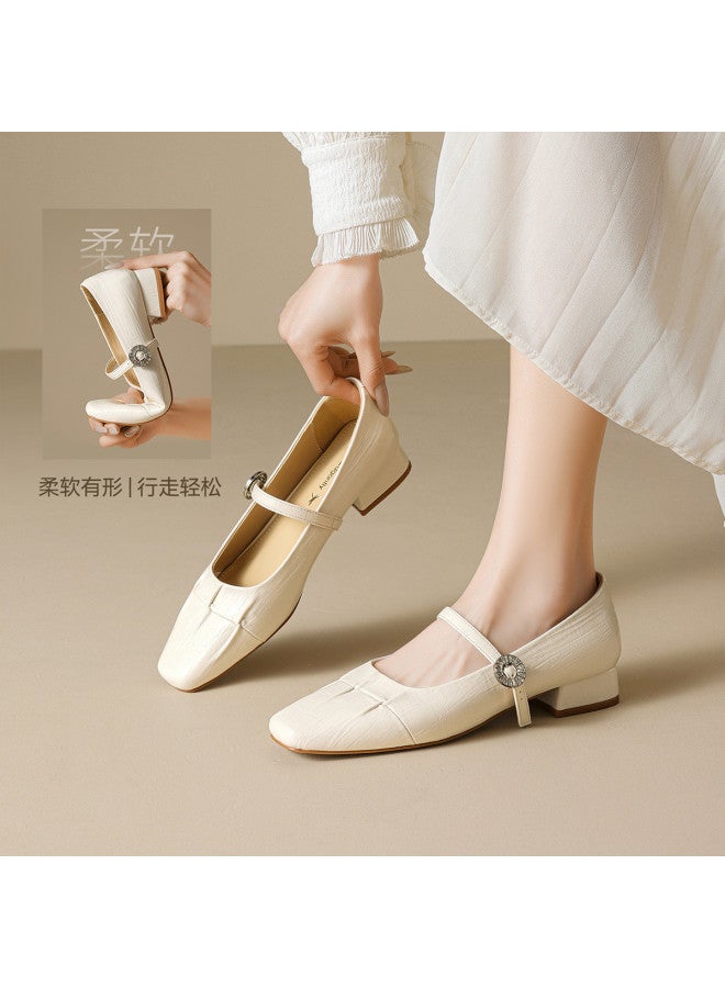 RED DRAGONFLY Spring 2026 New Arrival French Pleat Mary Jane Shoes One-strap Commuting Flats Women - Image 4