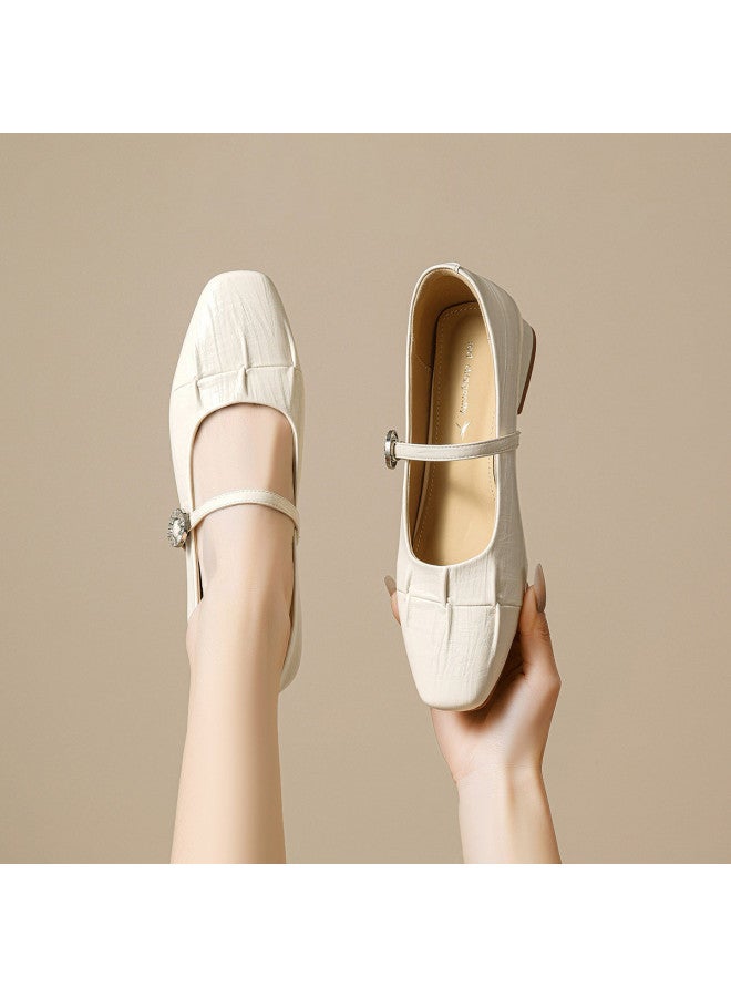 RED DRAGONFLY Spring 2026 New Arrival French Pleat Mary Jane Shoes One-strap Commuting Flats Women - Image 2