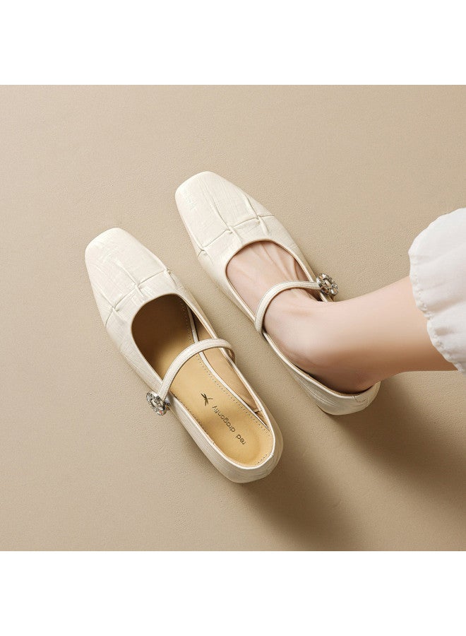 RED DRAGONFLY Spring 2026 New Arrival French Pleat Mary Jane Shoes One-strap Commuting Flats Women - Image 3