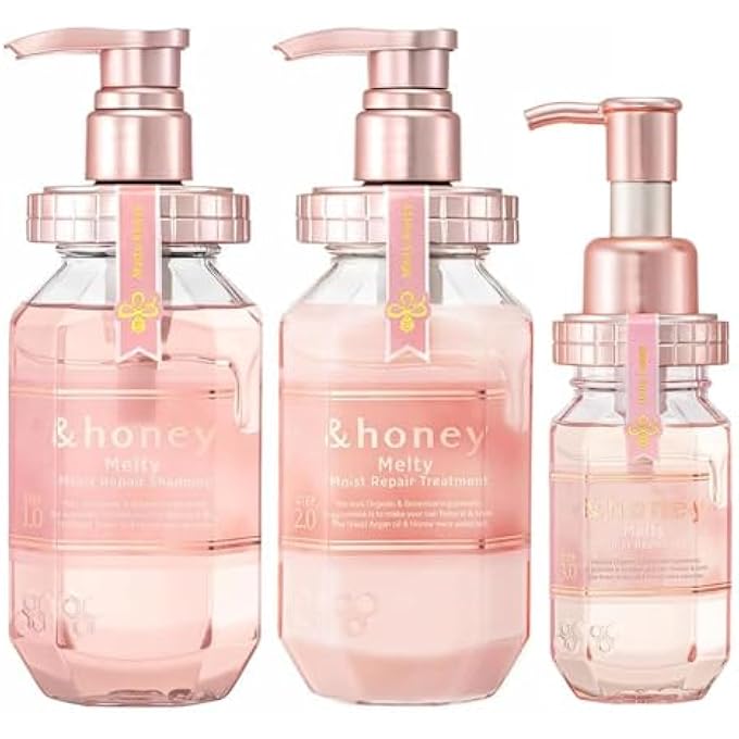 &HONEY MELTY MOIST REPAIR SHAMPOO & HAIR OIL TREATMENT + FREE TIE - Image 1