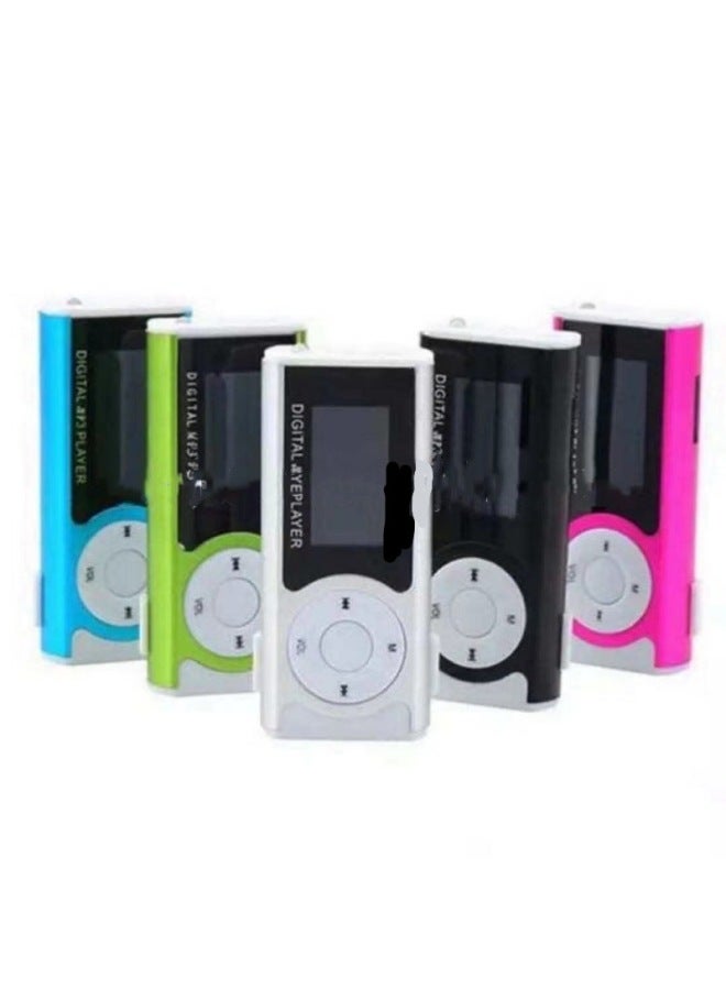 There Is A Screen Outside The Card Mp3 Player Mini Outside Ring Mp3 Walkman Gift With LED Lamp Clip Flashlight Mp3-Body Color:Color Mixing Random Hair-Memory Capacity:Card Host Charging Cable Headset (bag)  - Image 5