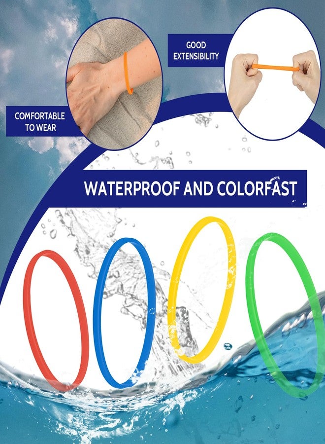 GOGO 100 Pcs Thin Silicone Wristbands for Adults, 1/5" Wide Rubber Bracelets - Mixed Colors - Image 3