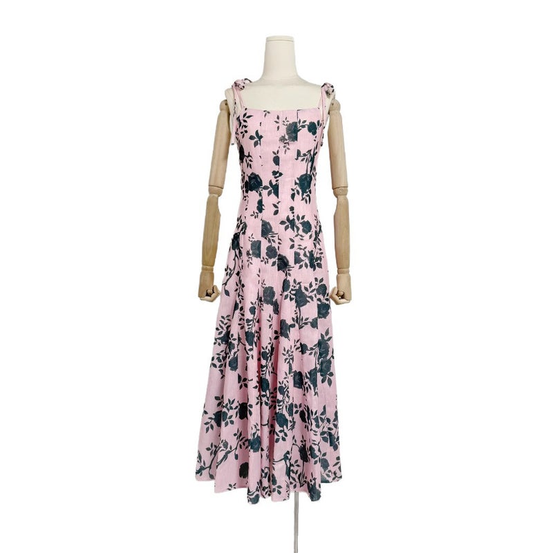 European & American Vacation Printed Dress 2025 Elegant Tie Waist High Waist Slimming Spaghetti Strap Maxi Dress - Image 5