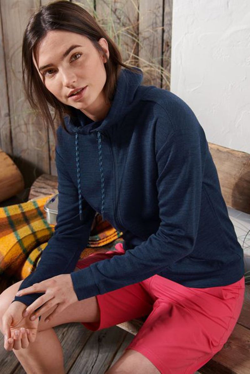 Tchibo سويت شيرت نسائي بغطاء رأس مع حبل سحب، كحلي - Image 1