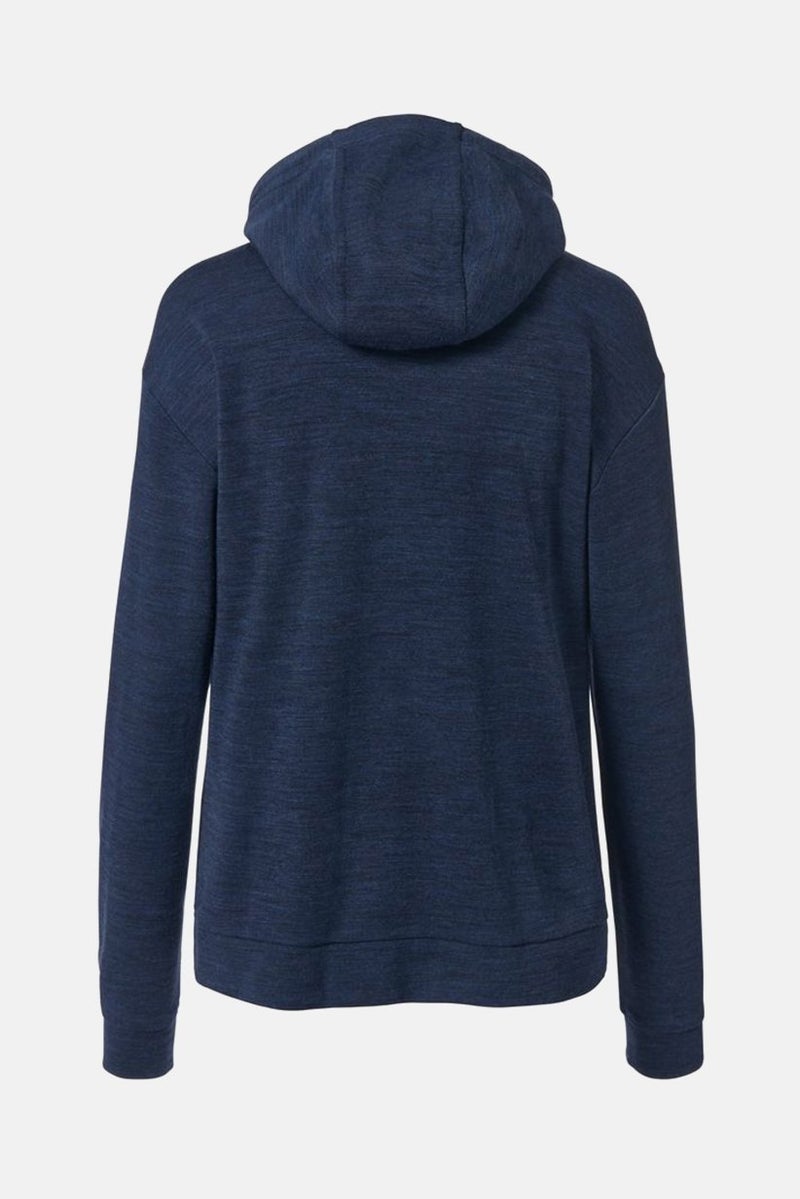 Tchibo Women Hooded With Drawstring Plain Sweatshirt, Navy - Image 3