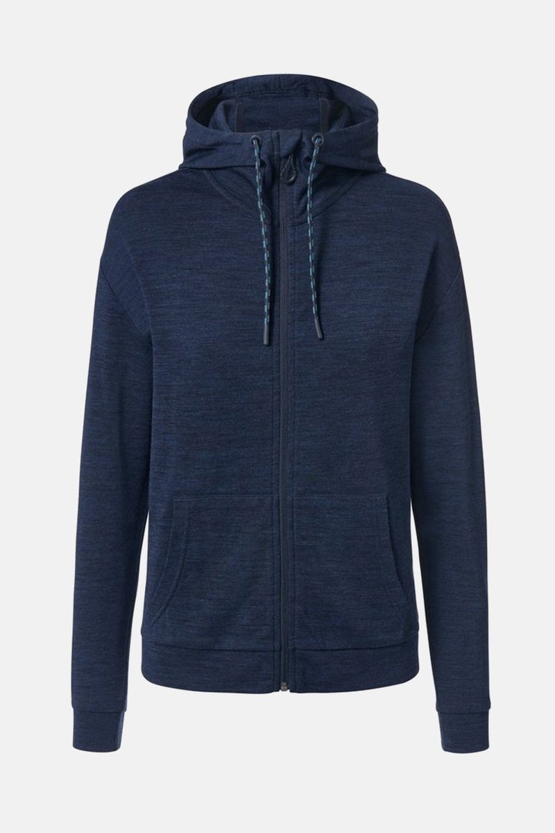 Tchibo Women Hooded With Drawstring Plain Sweatshirt, Navy - Image 2