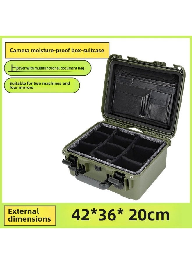 Generic Slr Camera Moisture-proof Box, Professional Photography Equipment, Lens Storage Drying Box, Mildew-proof With Sealed Trolley Case Stamp-Color:SeaLed Moisture-proof Box PortabLe Green + Inner Bag + Document Bag-0L  - Image 1