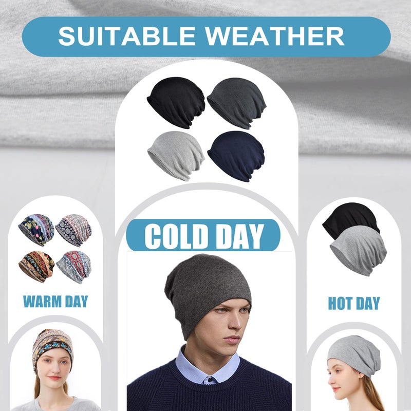 ELLEWIN Slouchy Beanie Hip-Hop Hats Cap for Men Women Soft Lightweight Running Adult Beanie Hats - Image 2
