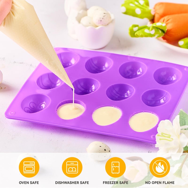 Puyeipt 5 Pack Easter Silicone Chocolate Molds, 3D Easter Egg Rabbit Bunny Basket Duck Baking Molds for Candy, Chocolate, Cake Fondant Decoration - Image 5