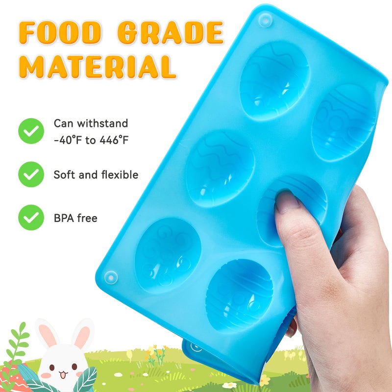 Puyeipt 5 Pack Easter Silicone Chocolate Molds, 3D Easter Egg Rabbit Bunny Basket Duck Baking Molds for Candy, Chocolate, Cake Fondant Decoration - Image 3
