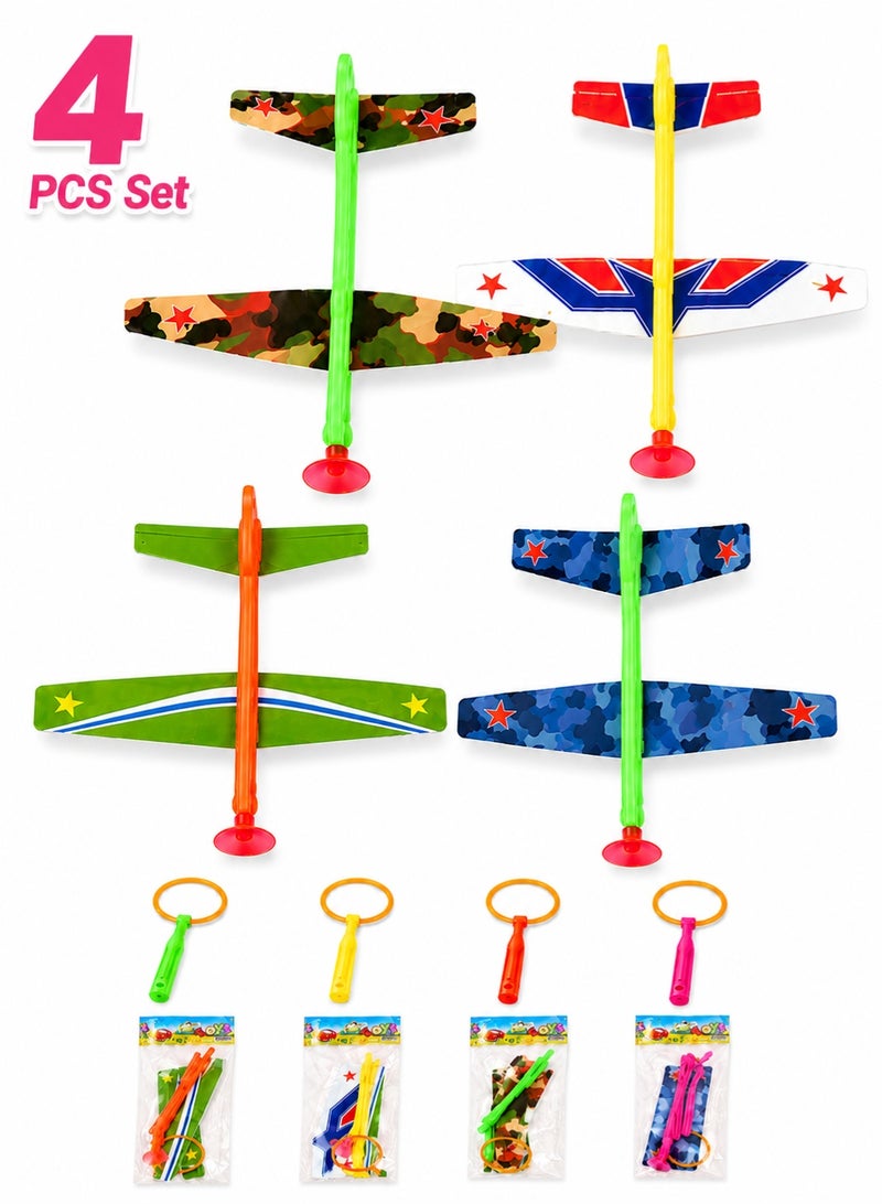 Kibe 4 PCS Set catapult airplane children's toy, random color - Image 1