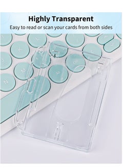KASTWAVE Horizontal 2-Card Badge Holder with Thumb Slot Hard Transparent PC Case Protector for Office School IDs Credit Cards Driver’s Licenses and Passes, 5 Pack  - Image 4