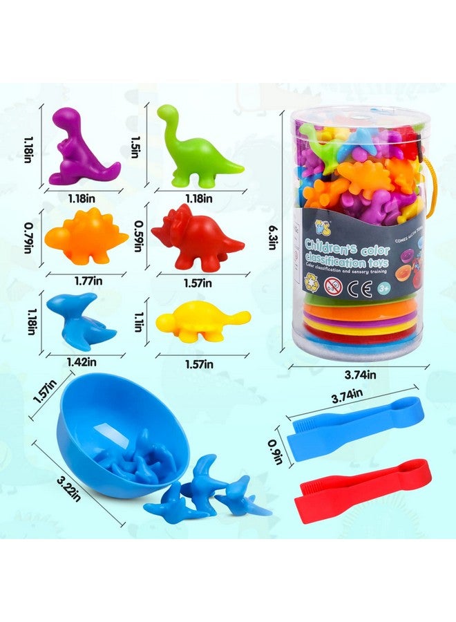 USATDD Counting Dinosaur Toys Matching Color Sorting Stacking Games With Bowls Preschool Learning Activities For Educational Sensory Montessori Stem Toy Sets Gift For Toddlers Kids Boys Girls Aged 3+ - Image 2