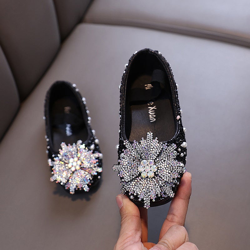 Autumn Lady Baby Girl Girl Princess Diamond Shoes Leather Shoes Dance Shoes - Image 5