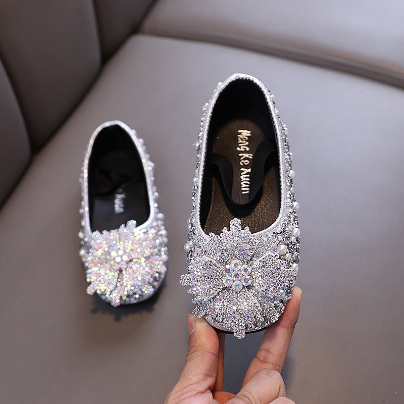 Autumn Lady Baby Girl Girl Princess Diamond Shoes Leather Shoes Dance Shoes - Image 3