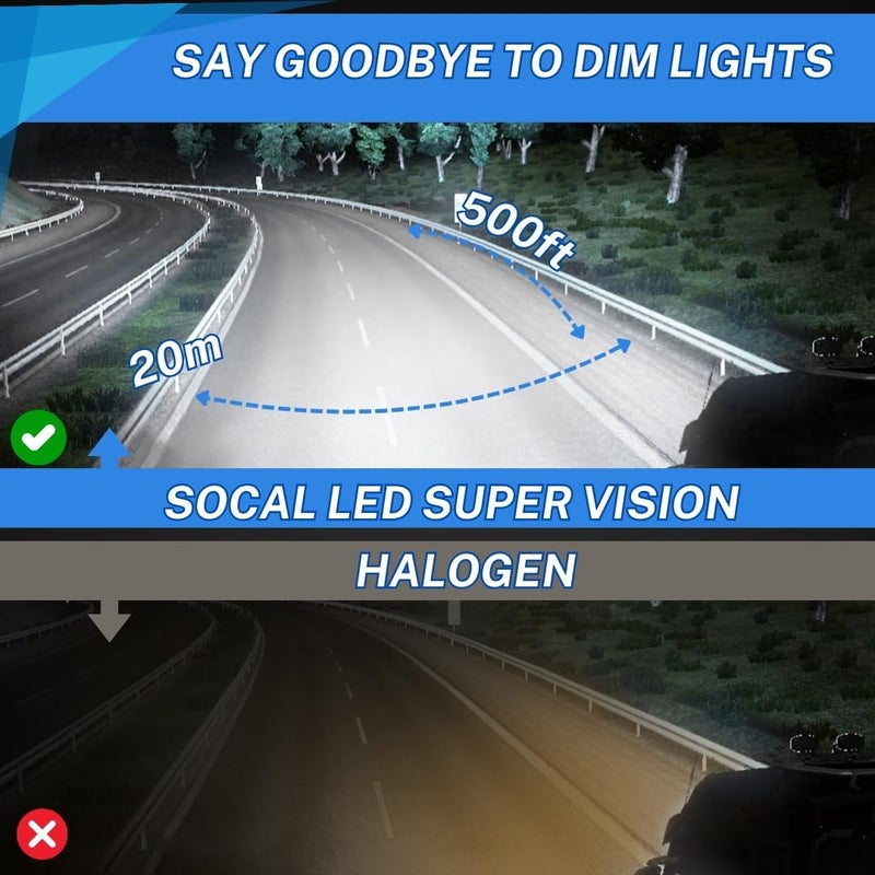 SOCAL-LED LIGHTING مصابيح أمامية هالوجين HID Xenon D2R 35W من SOCAL-LED LIGHTING - 8000K أزرق جليدي - 85126UB 66250 85126WX بديل مباشر عالي ومنخفض الشعاع - عبوة من 2 - Image 2
