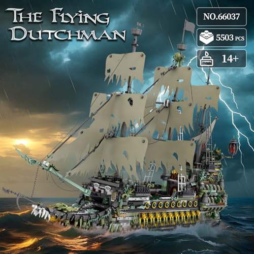 Reobrix Pirate Ship Building Sets MOC Flying Dutchman Model Toy BoatGreen Ghost Ship Building Blocks Sets 66037Toy Sets for AdultsHalloween Home Decor Birthday Gifts for Kids 145503 PCS - Image 5