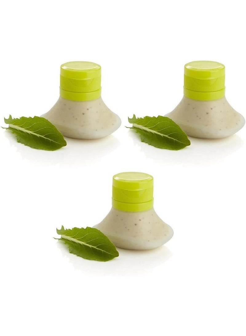 3 Packs Portable Salad Dressing Containers, Silicone Squeeze Bottle, Leak Proof Cap, Kitchen Tool Small Dip Condiment Dispensers, Mini Food Storage Containers (3) - Image 1