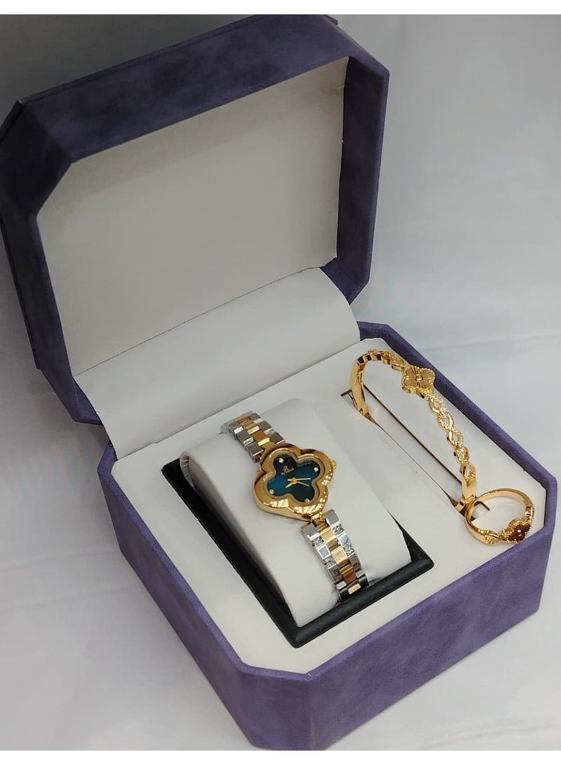 Rivoli Elegant women's watch and bracelet set, high quality stainless steel