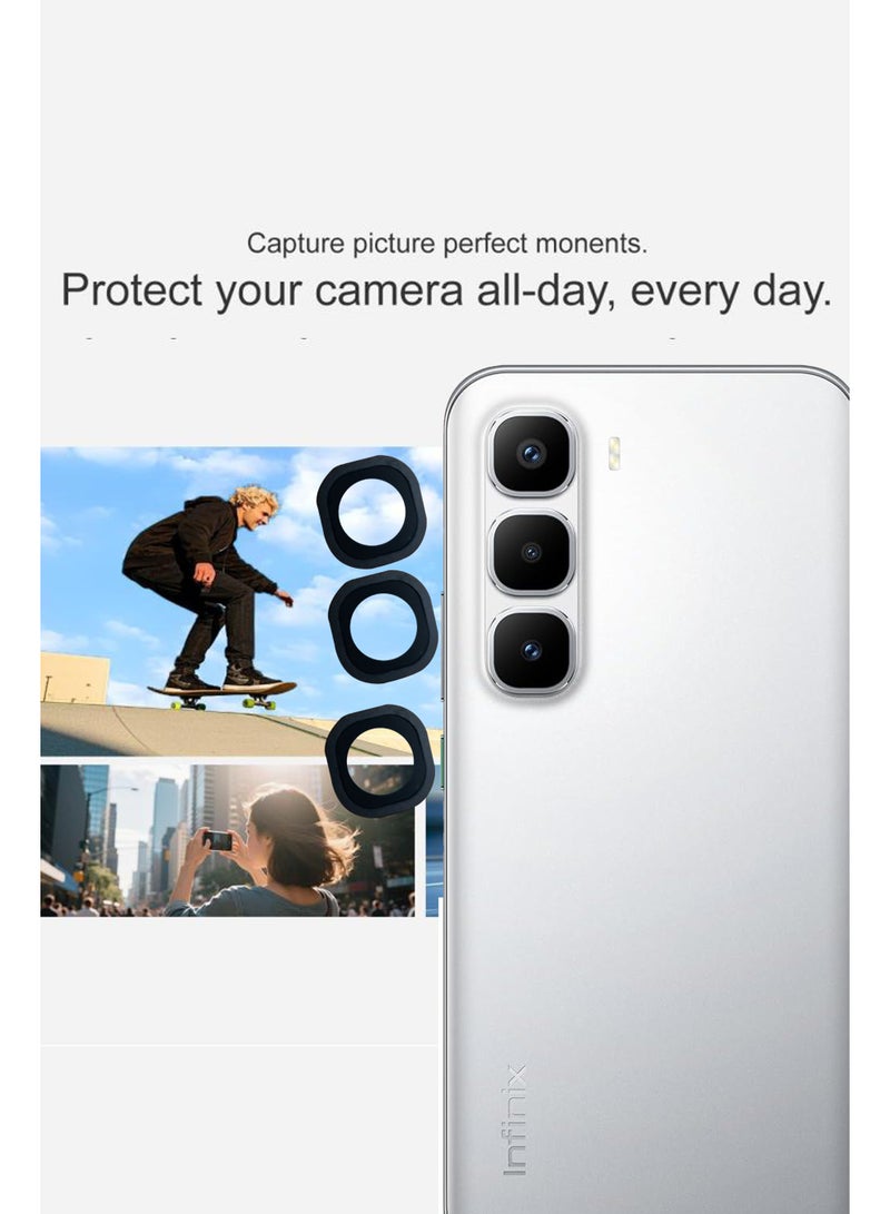 For Infinix Hot 60 Pro / Pro Plus Back Camera Lens Glass Protector / Lens Shield / Scratch-Resistant Camera Glass Protector - Black - Image 3