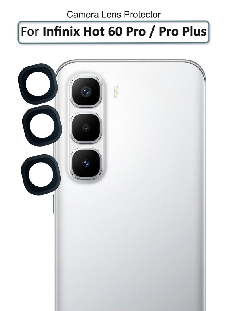 For Infinix Hot 60 Pro / Pro Plus Back Camera Lens Glass Protector / Lens Shield / Scratch-Resistant Camera Glass Protector - Black - Image 1
