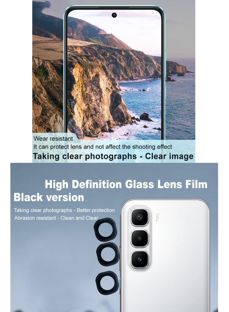 For Infinix Hot 60 Pro / Pro Plus Back Camera Lens Glass Protector / Lens Shield / Scratch-Resistant Camera Glass Protector - Black - Image 2