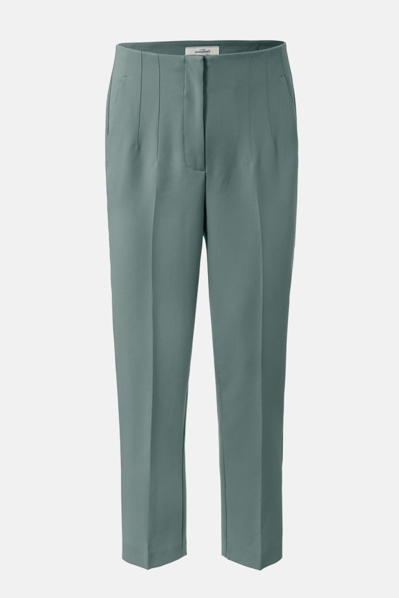 Tchibo Women Regular Leg Plain Pants, Sage  - Image 2