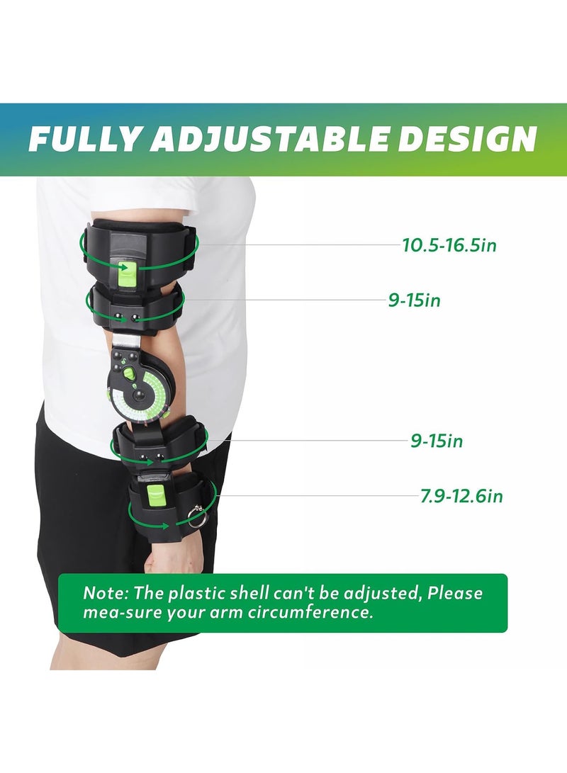 Arabest Right Elbow Brace, Adjustable Hinged Arm Support for Fracture Fixation - Post-Op Rehabilitation Orthosis, Recovery Immobilizer Splint for After Surgery (Universal Fit) - Image 4