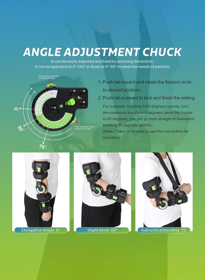 Arabest Right Elbow Brace, Adjustable Hinged Arm Support for Fracture Fixation - Post-Op Rehabilitation Orthosis, Recovery Immobilizer Splint for After Surgery (Universal Fit) - Image 5