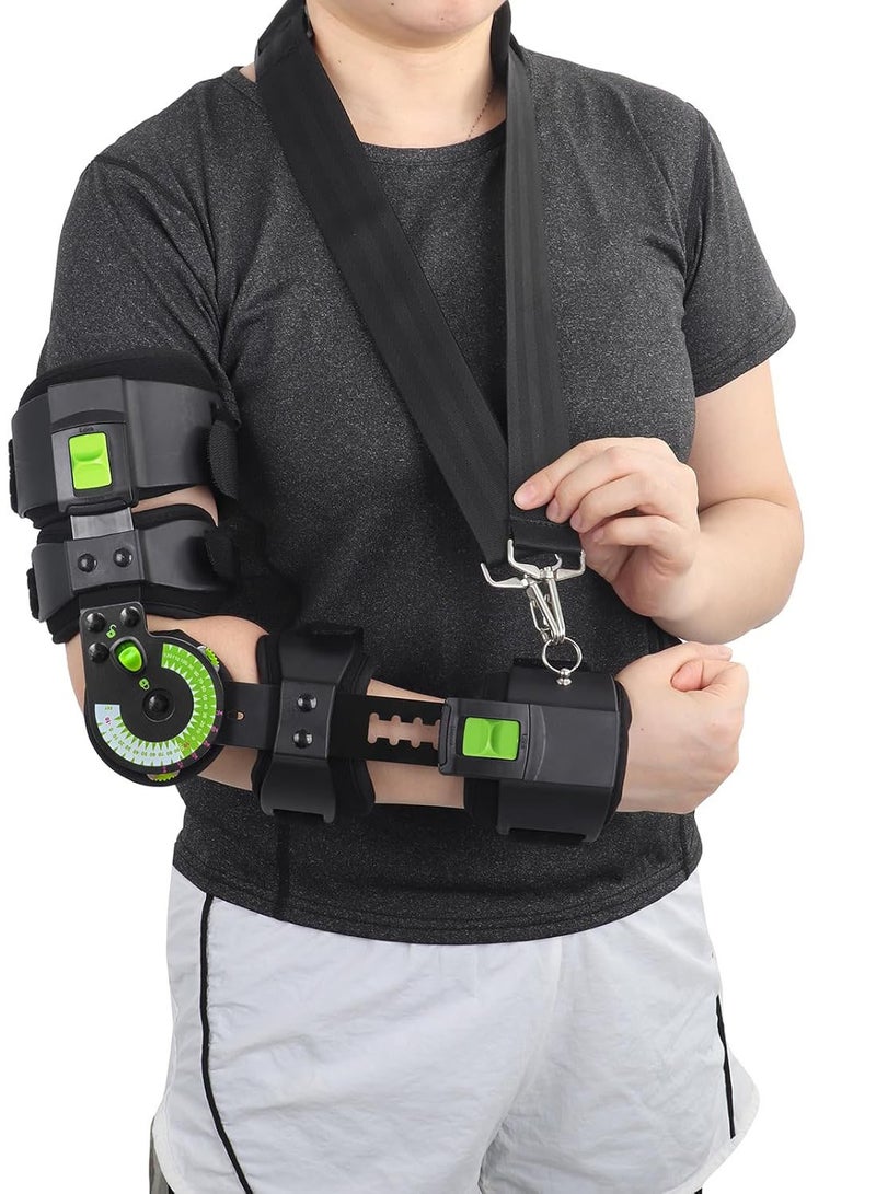 Arabest Right Elbow Brace, Adjustable Hinged Arm Support for Fracture Fixation - Post-Op Rehabilitation Orthosis, Recovery Immobilizer Splint for After Surgery (Universal Fit) - Image 1