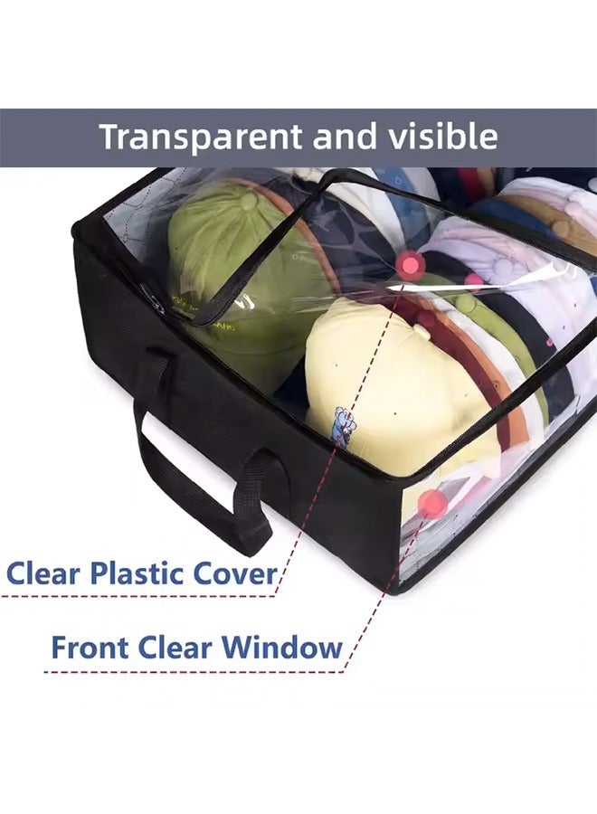 Storage Bag, Large Storage Bag with Clear Window and Handles, Non-woven Fabric Clothes Storage Box, Foldable Clothes Storage Bag, Clothes Organizer, Durable Storage Bag for Closet, Dorm, Bedding, Clothes, Caps, Space Saving(Black) - Image 5