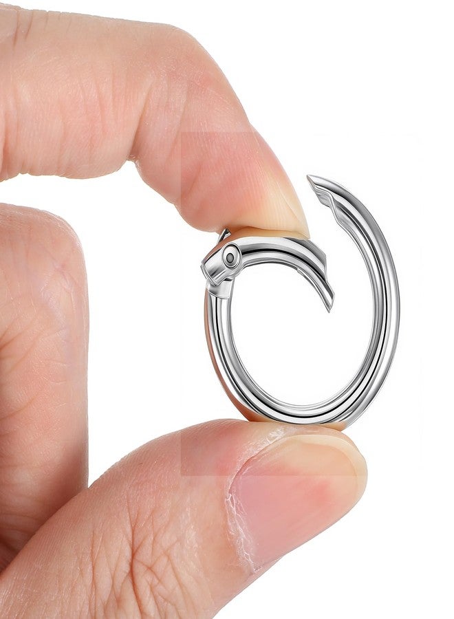 Caeuiciw 100 Pcs Spring O Rings Round Carabiner Snap Clip, 28MM Zinc Alloy Round Keychain Spring O Ring Clip, Bag, Purse, Handbag - Image 3