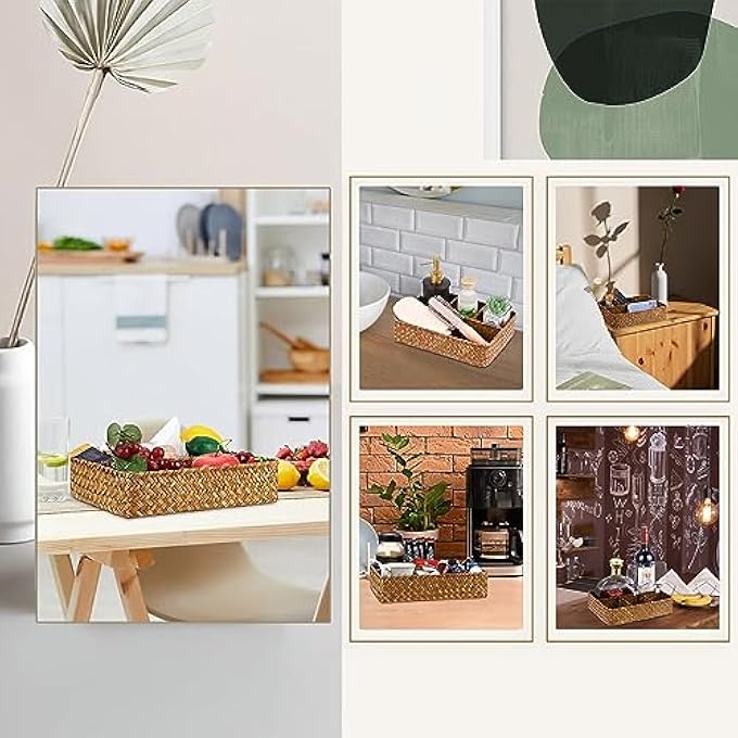TERRIFI Tea Bag Tray Coffee Station Organizer  Brown  Tea Bag Sugar Packet And Coffee Pod Storage  Kitchen Coffee Bar Divided Basket  Drawer Shelf Countertop Holder - Image 5