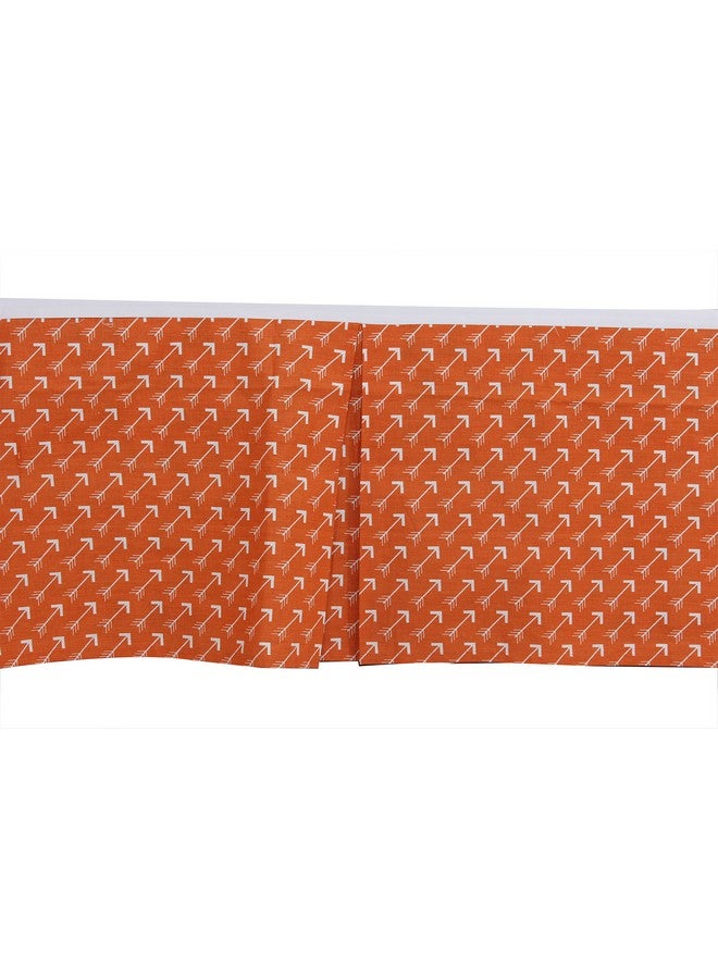 Bacati - Playful Foxes Orange/Grey Crib/Toddler Bed Skirt Dust Ruffle (Orange Arrows Print) - Image 5