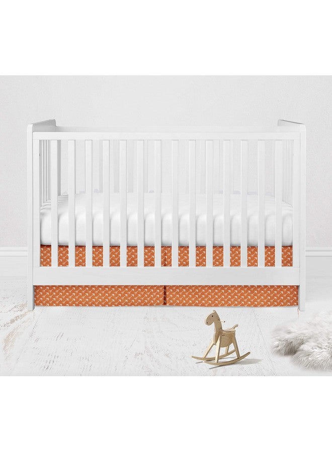 Bacati - Playful Foxes Orange/Grey Crib/Toddler Bed Skirt Dust Ruffle (Orange Arrows Print) - Image 1