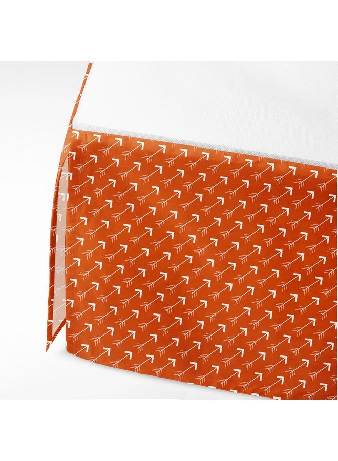 Bacati - Playful Foxes Orange/Grey Crib/Toddler Bed Skirt Dust Ruffle (Orange Arrows Print) - Image 3