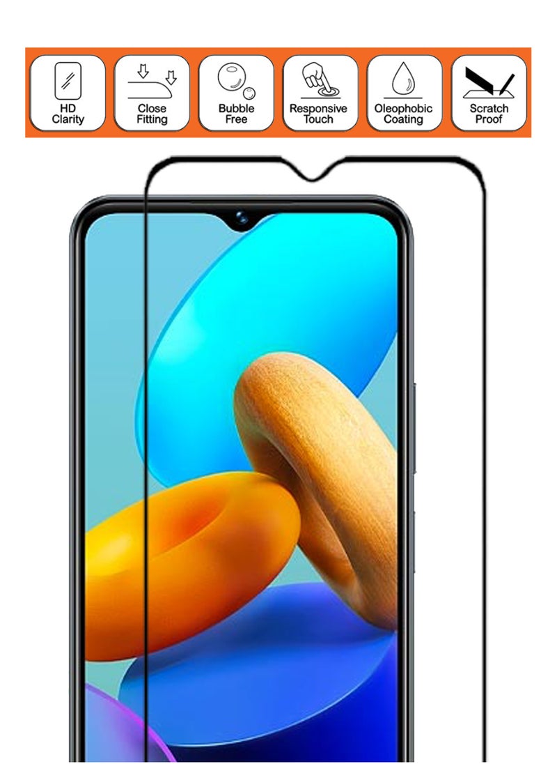 NAFCO - For Vivo Y35 5G - Full Glue Tempered Glass Screen Protector - Advanced Border-Less Full Edge to Edge ,Shatterproof , High Responsiveness , Higher Transparency , Quick to Install ,Anti-scratch and Bubble-free Screen Protector - Black - Image 1