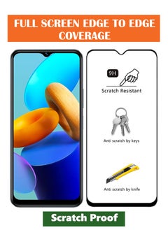 NAFCO For Vivo Y35 5G - Full Glue Tempered Glass Screen Protector - Advanced Border-Less Full Edge to Edge ,Shatterproof , High Responsiveness , Higher Transparency , Quick to Install ,Anti-scratch and Bubble-free Screen Protector - Black  - Image 2