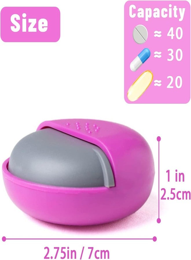 INVODA Round Pill Organizer BPA - Free, Slide Open for Meds & Supplements - Image 2