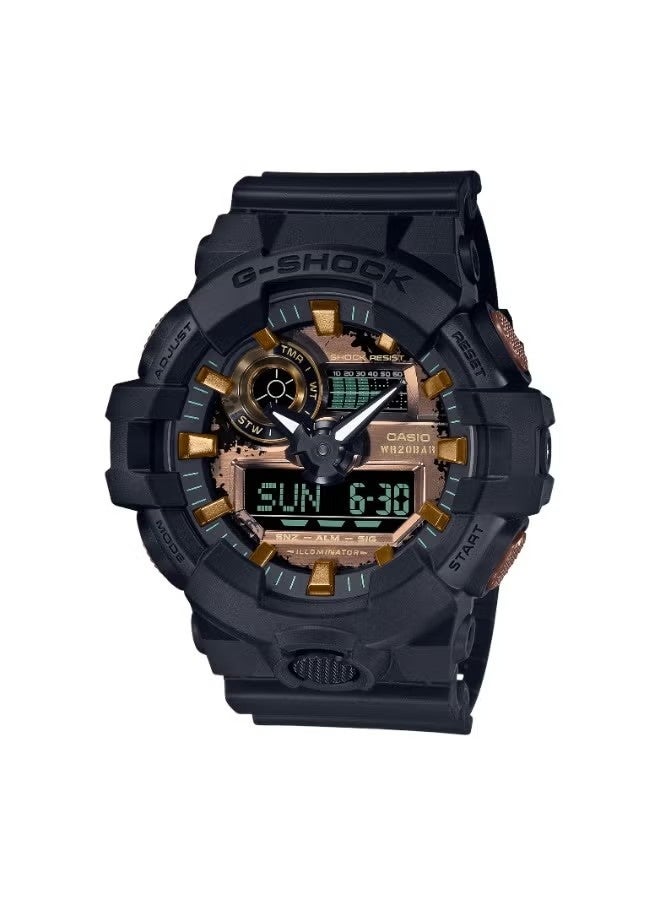 جي شوك ساعة جي-شوك GA-700RC-1ADR للرجال أنالوج-رقمية، حزام راتنج أسود - Image 1