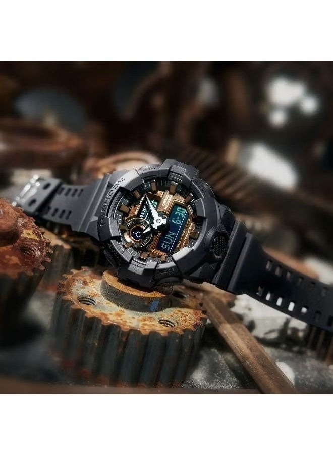 جي شوك ساعة جي-شوك GA-700RC-1ADR للرجال أنالوج-رقمية، حزام راتنج أسود - Image 3
