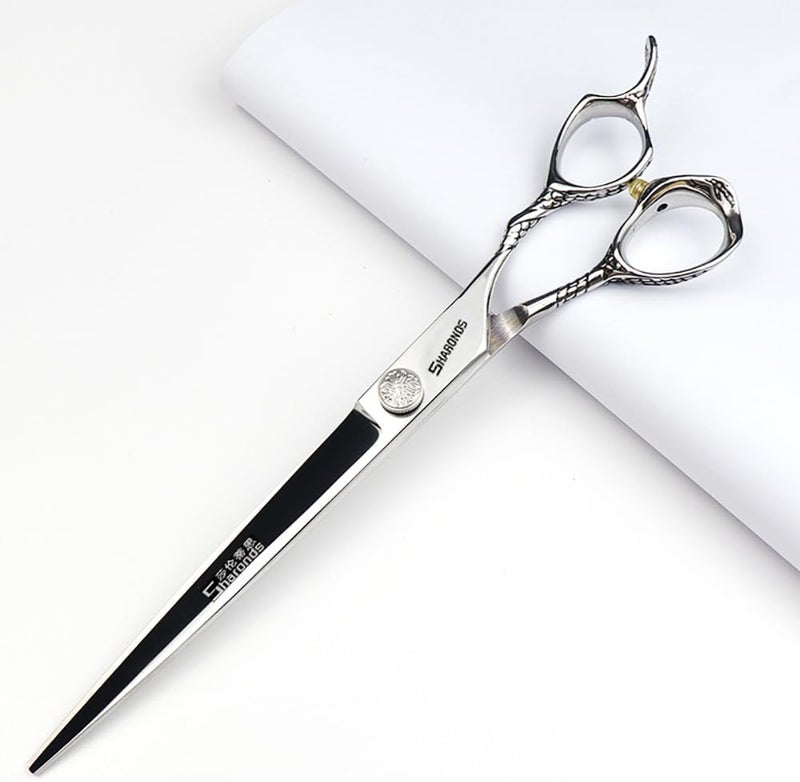 SHARONDS 678 Inch Professional Hairdressing Scissors Barber Rose Pattern Hair Stylist Shears Styling Tool Japanese Stainless Steel Clippers 8in cutting scissors