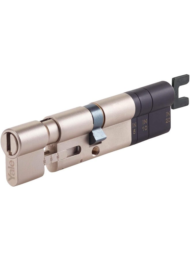 Yale Linus Adjustable Cylinder Lock | Anti: Pick, Drill, Bump, Pull | 2 Keys | Satin Nickel | 05/501000/SN  - Image 2