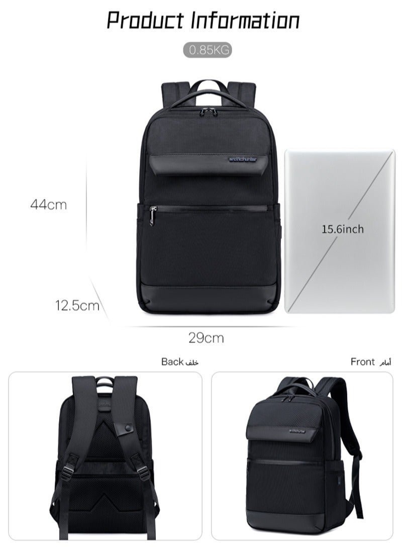 ARCTIC HUNTER Casual School Laptop Bag, Durable Office Work Backpack With Laptop and Tablet Compartment for Men, Black - Image 3