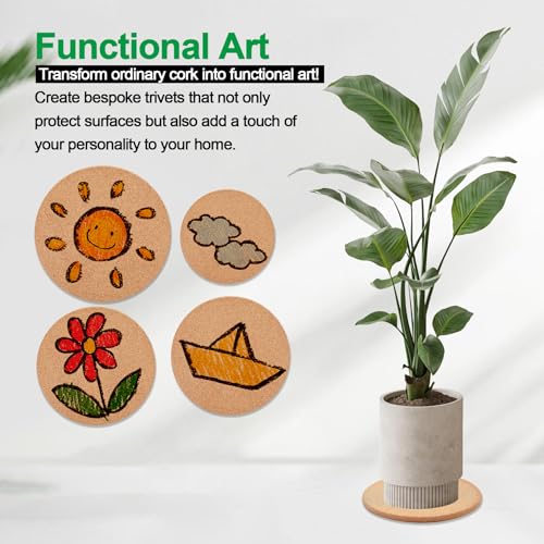 NIJIALGEXPY Cork Trivet, 4 Pack High Density Thick Cork Coasters Set for Hot Dishes, 7.5 Inch Heat Resistant Multifunctional, Hot Pads for Kitchen, Table, Countertops - Image 5