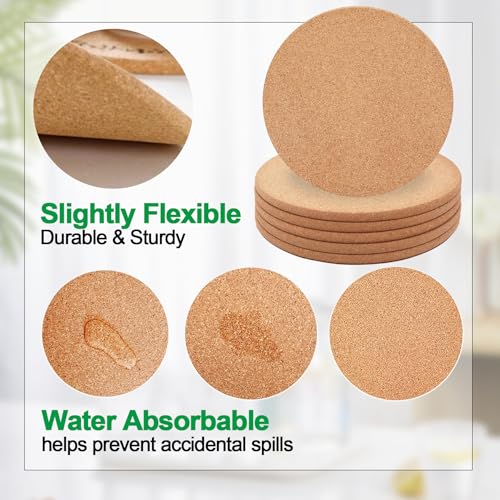 NIJIALGEXPY Cork Trivet, 4 Pack High Density Thick Cork Coasters Set for Hot Dishes, 7.5 Inch Heat Resistant Multifunctional, Hot Pads for Kitchen, Table, Countertops - Image 3
