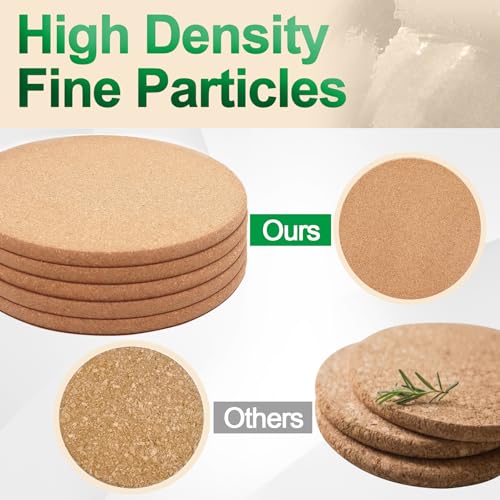NIJIALGEXPY Cork Trivet, 4 Pack High Density Thick Cork Coasters Set for Hot Dishes, 7.5 Inch Heat Resistant Multifunctional, Hot Pads for Kitchen, Table, Countertops - Image 4