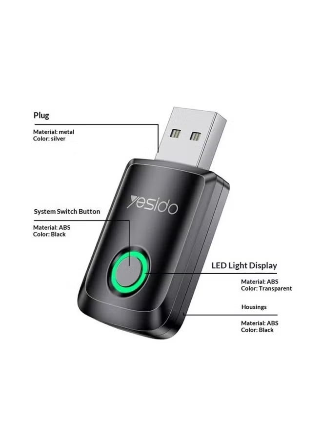 Yesido KM32 2-in-1 Wireless CarPlay Adapter for iOS & Android, Plug & Play, Bluetooth 5.0, 1080P HD - Image 3