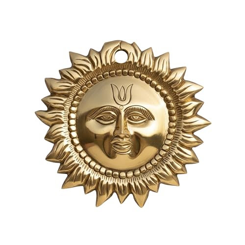 TREE MAISON CORONATING HOMES Brass Sun Statue | Brass Sun for Vastu | Weight - 832 G Approx | Size-15 * 15 * 2 CM | Vastu Idol for Home and Office | Zonal Placement-East - Image 1