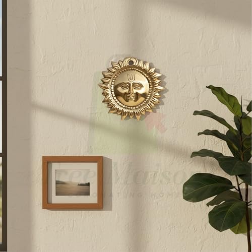 TREE MAISON CORONATING HOMES Brass Sun Statue | Brass Sun for Vastu | Weight - 832 G Approx | Size-15 * 15 * 2 CM | Vastu Idol for Home and Office | Zonal Placement-East - Image 4